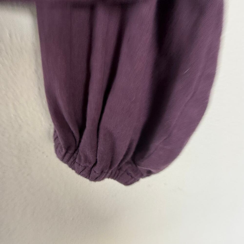 Anthropologie Maeve purple V-neck cropped oversized top Size M - Picture 6 of 10